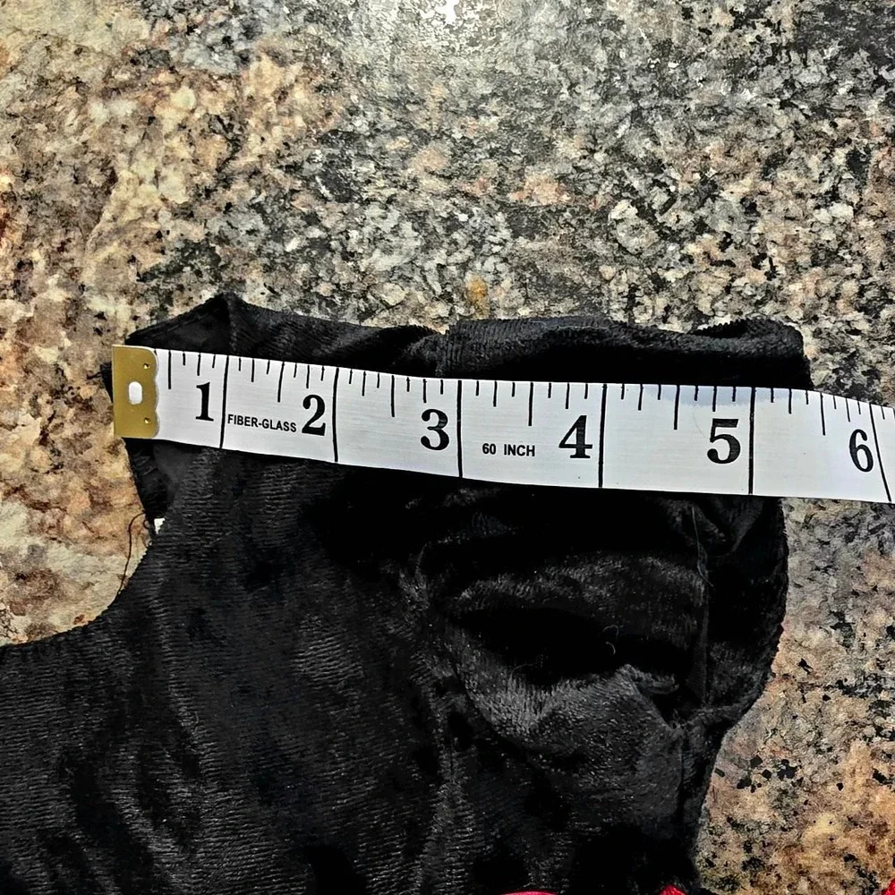 Unbranded Black Velvet Dress. Red Ribbon. Girl Dress. Size 12 -24 Months